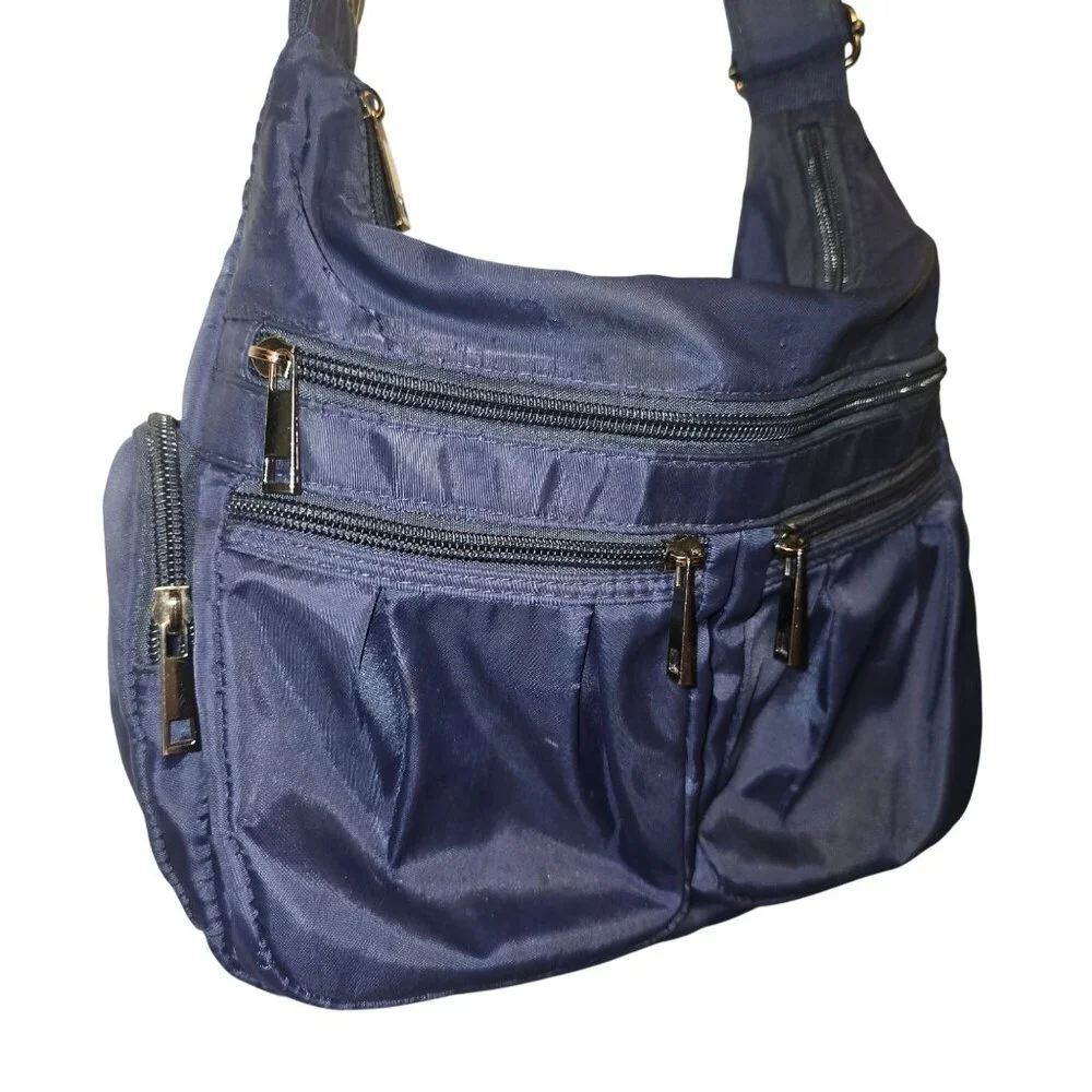 Vintage 90s Volganik Rock Multi Pocket Nylon Washable Travelers Crossbody Bag - Picture 6 of 9